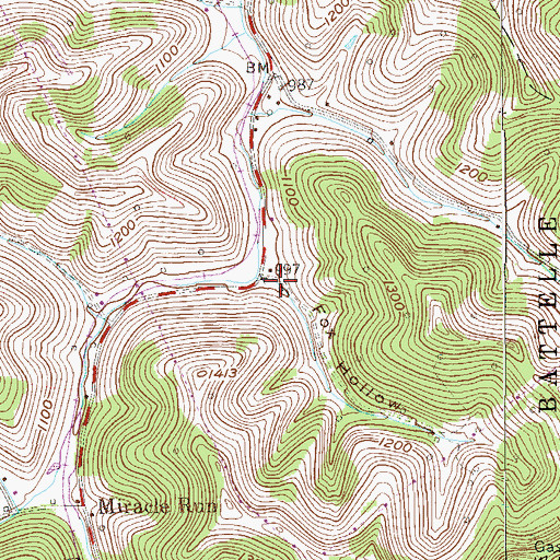 Topographic Map of Fox Hollow, WV