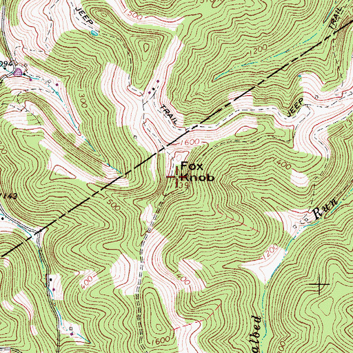 Topographic Map of Fox Knob, WV