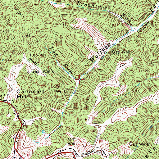 Topographic Map of Fox Run, WV