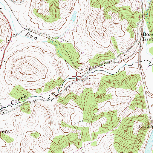 Topographic Map of Foxgrape Run, WV