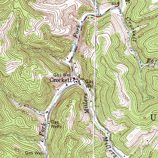 Topographic Map of Fraley Fork, WV