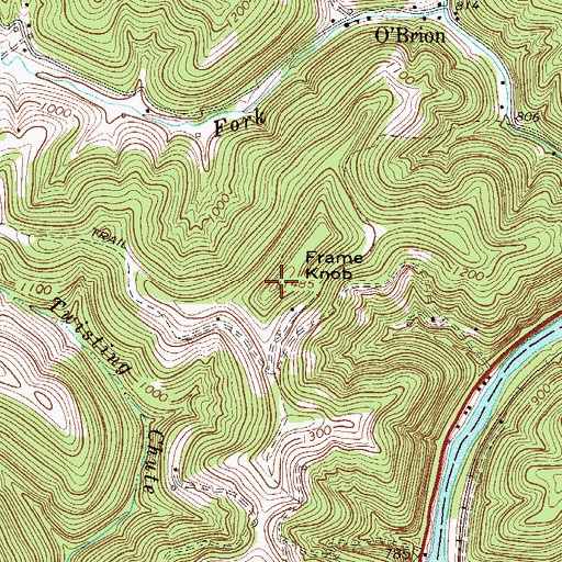 Topographic Map of Frame Knob, WV
