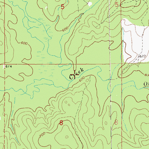Topographic Map of Wells Creek, AL