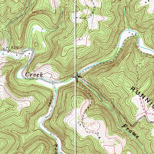 Topographic Map of Frame Run, WV