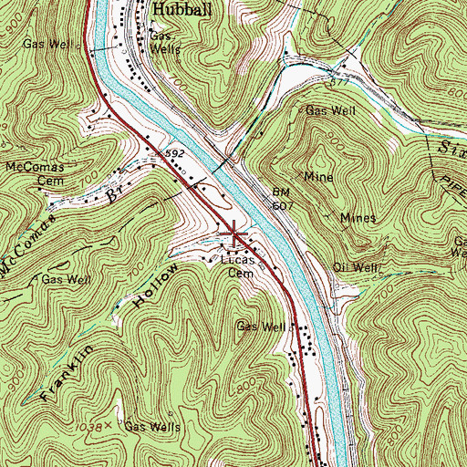 Topographic Map of Franklin Hollow, WV