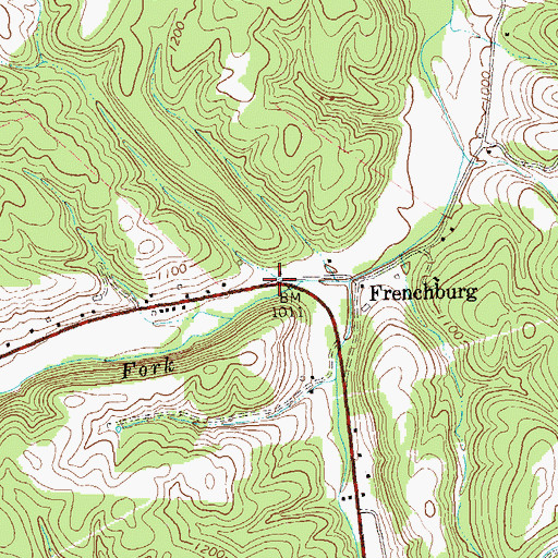 Topographic Map of Frenchburg, WV