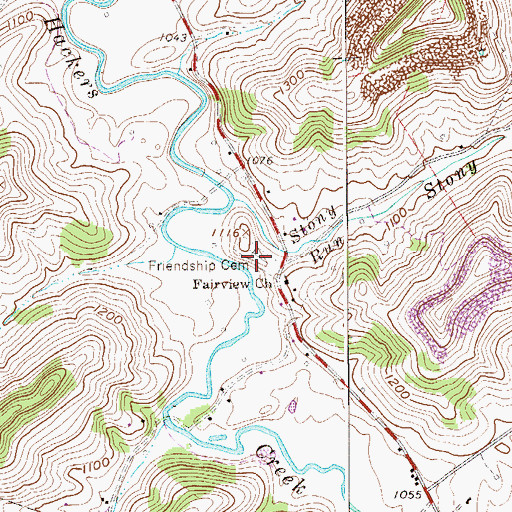 Topographic Map of Friendship Cemetery, WV