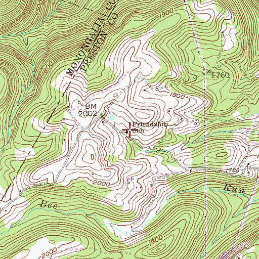 Topographic Map of Friendship School (historical), WV