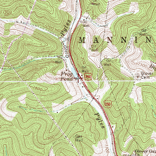 Topographic Map of Frog Pond, WV