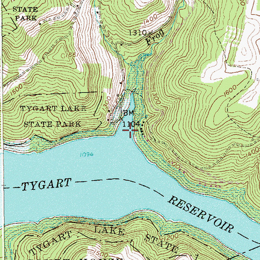Topographic Map of Frog Run, WV