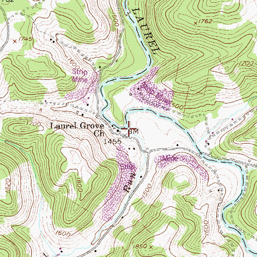 Topographic Map of Frost Run, WV