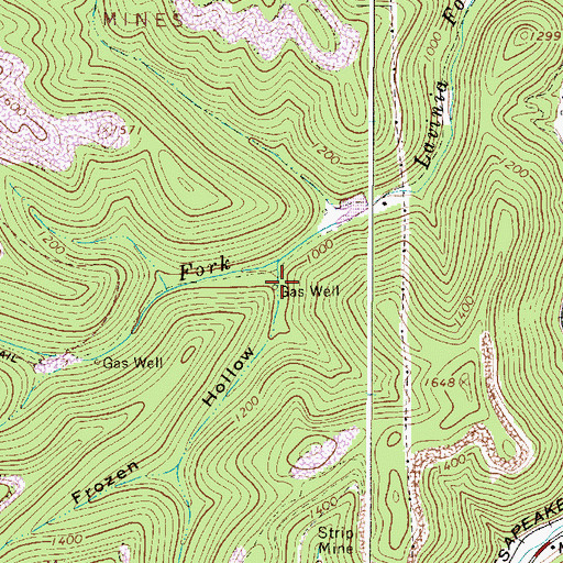 Topographic Map of Frozen Hollow, WV