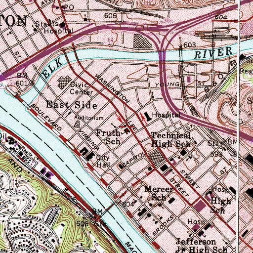 Topographic Map of Fruth School (historical), WV