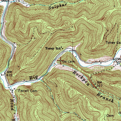 Topographic Map of Frye Cemetery, WV