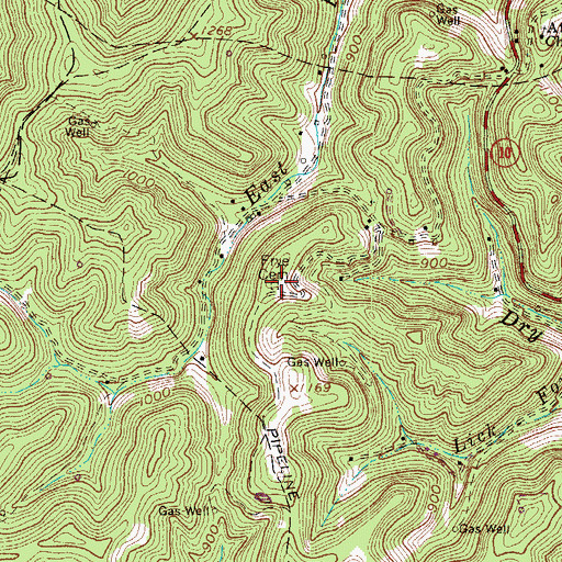 Topographic Map of Frye Cemetery, WV