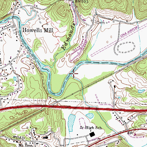Topographic Map of Fudges Creek, WV
