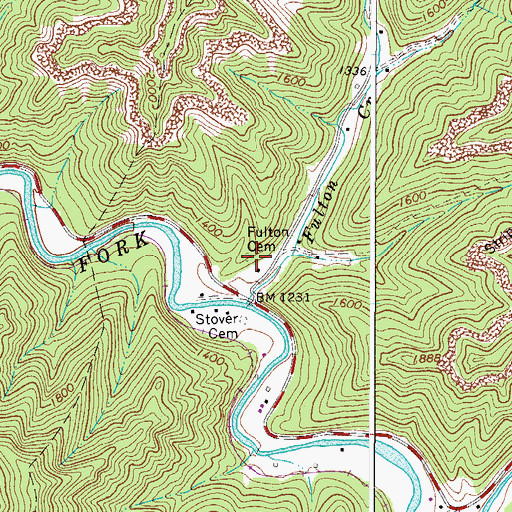 Topographic Map of Fulton Cemetery, WV