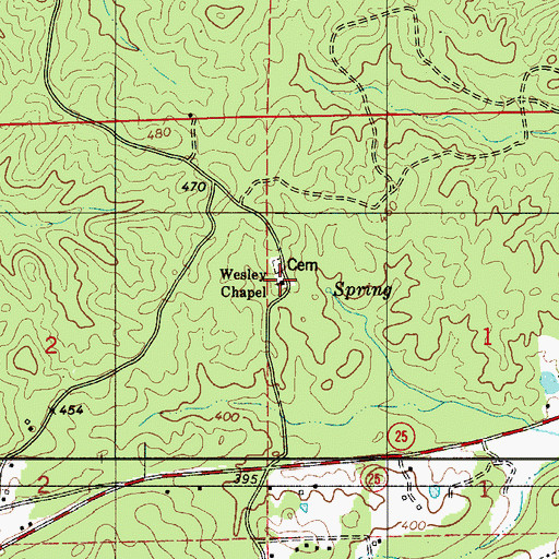 Topographic Map of Wesley Chapel United Methodist Church, AL