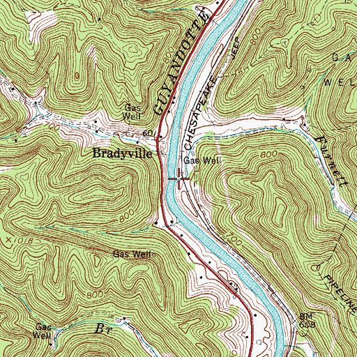 Topographic Map of Furnett Creek, WV