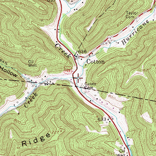 Topographic Map of Gabes Creek, WV