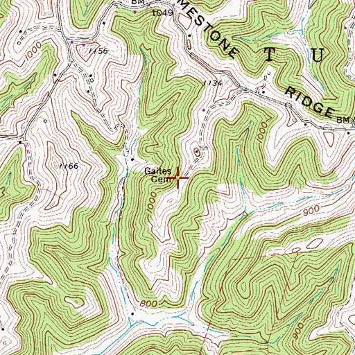 Topographic Map of Gaites Cemetery, WV