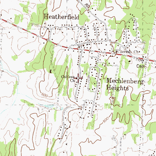 Topographic Map of Galilean Church, WV