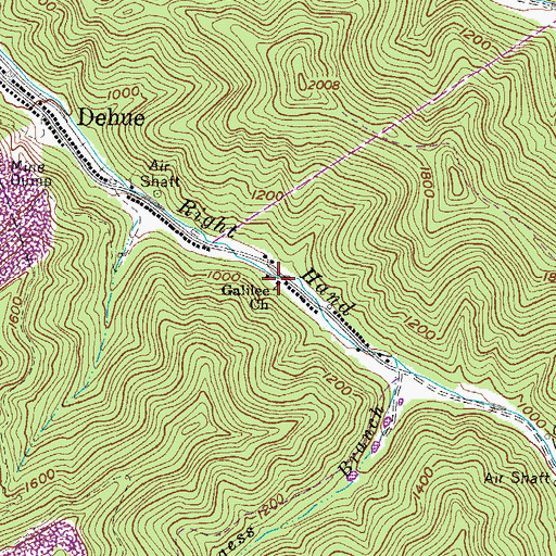 Topographic Map of Galilee Church, WV