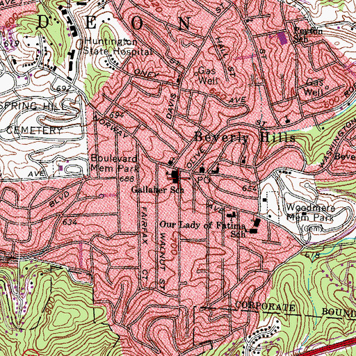 Topographic Map of Gallaher School (historical), WV