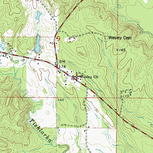 Topographic Map of Wesley Chapel United Methodist Church, AL