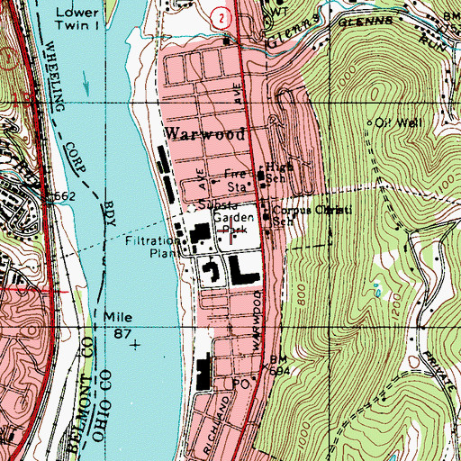 Topographic Map of Garden Park, WV