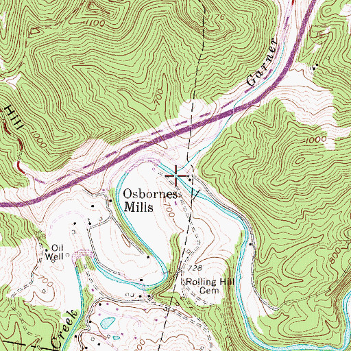 Topographic Map of Garner Branch, WV