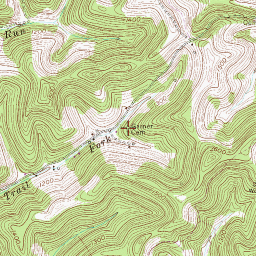 Topographic Map of Garner Cemetery, WV