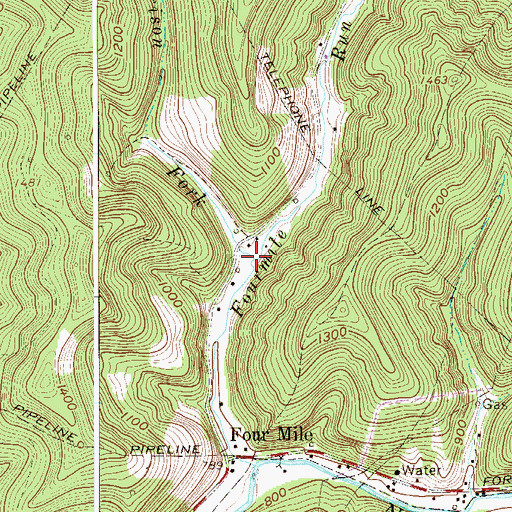 Topographic Map of Garrison Fork, WV