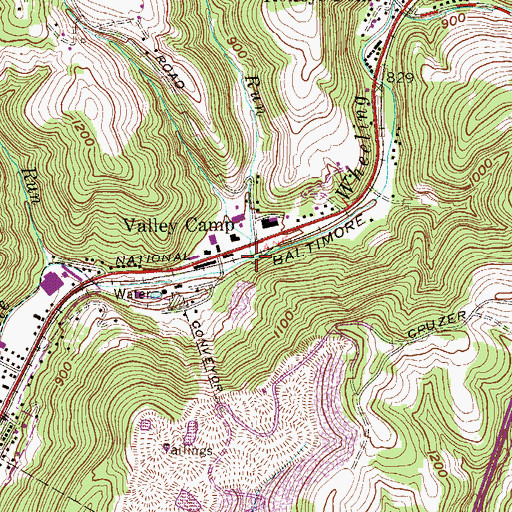 Topographic Map of Gashell Run, WV