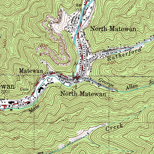 Topographic Map of George Allen Branch, WV