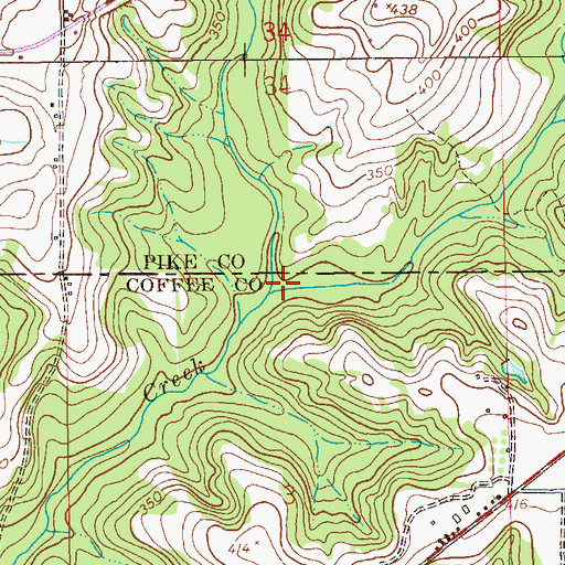Topographic Map of West Clearwater Creek, AL