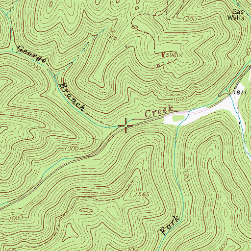 Topographic Map of George Branch, WV