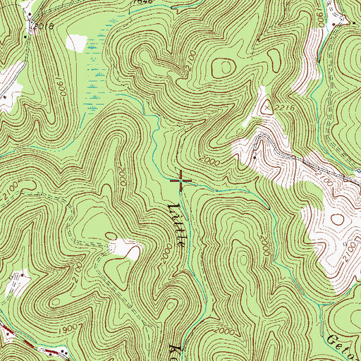 Topographic Map of Getout Run, WV