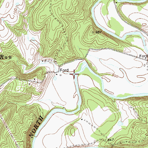 Topographic Map of Gibbons Run, WV