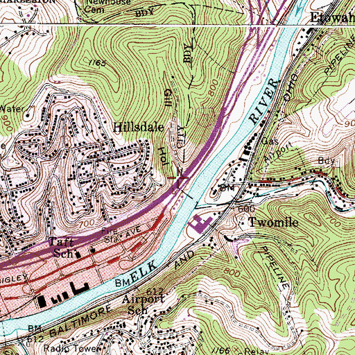 Topographic Map of Gill Hollow, WV