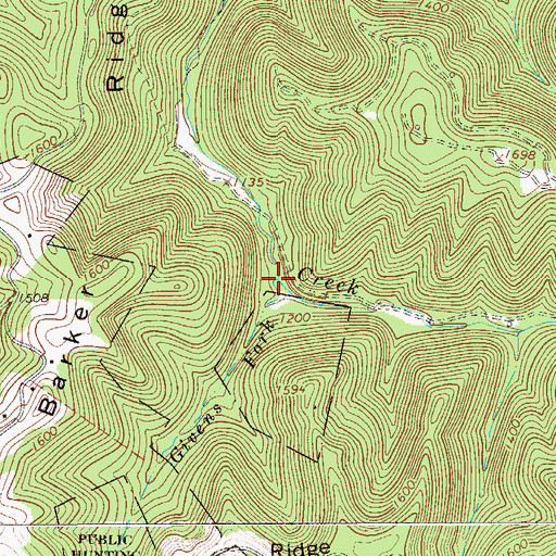 Topographic Map of Givens Fork, WV