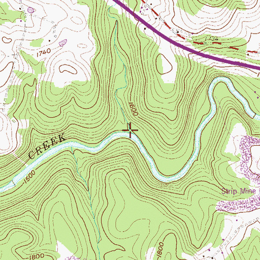 Topographic Map of Glade Run, WV