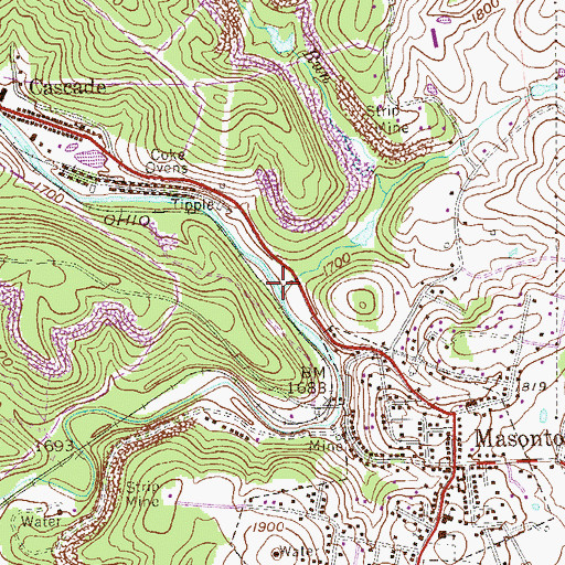 Topographic Map of Glady Run, WV