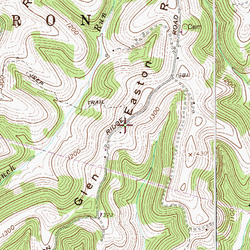 Topographic Map of Glen Easton Ridge, WV