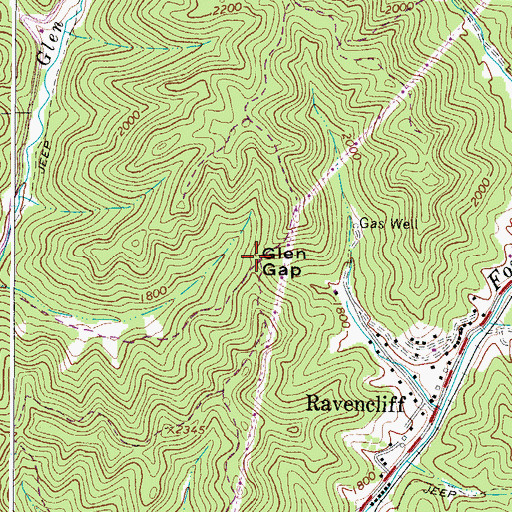 Topographic Map of Glen Gap, WV