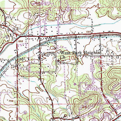 Topographic Map of West Park Heights Baptist Church, AL