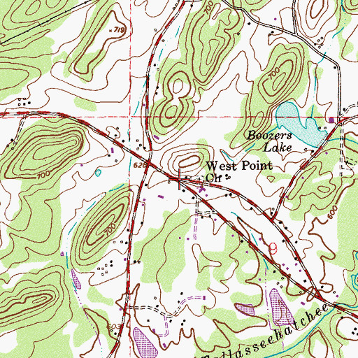 Topographic Map of West Point Baptist Church, AL
