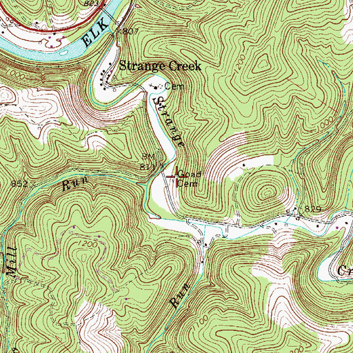 Topographic Map of Goad Cemetery, WV