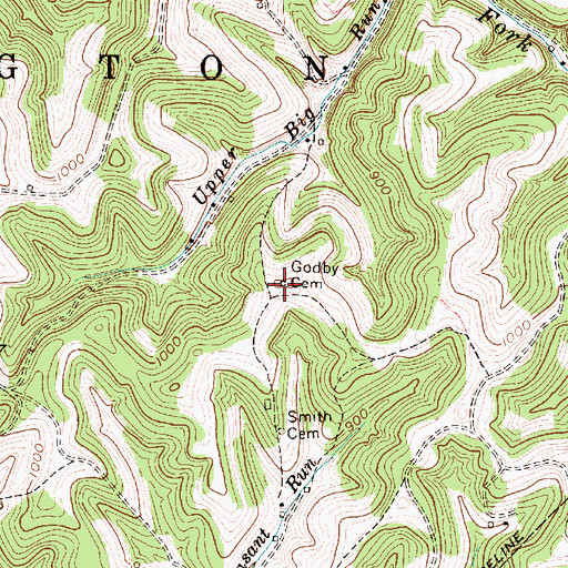 Topographic Map of Godby Cemetery, WV