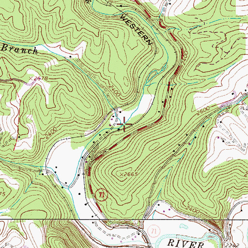 Topographic Map of Godfrey Branch, WV
